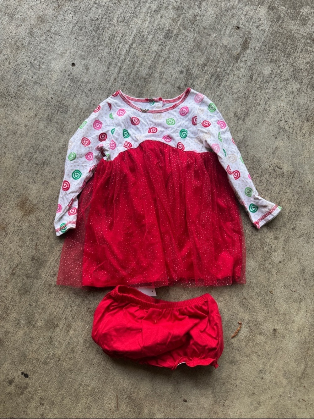 Good Lad Red and White Sparkle Tulle Dress Set
